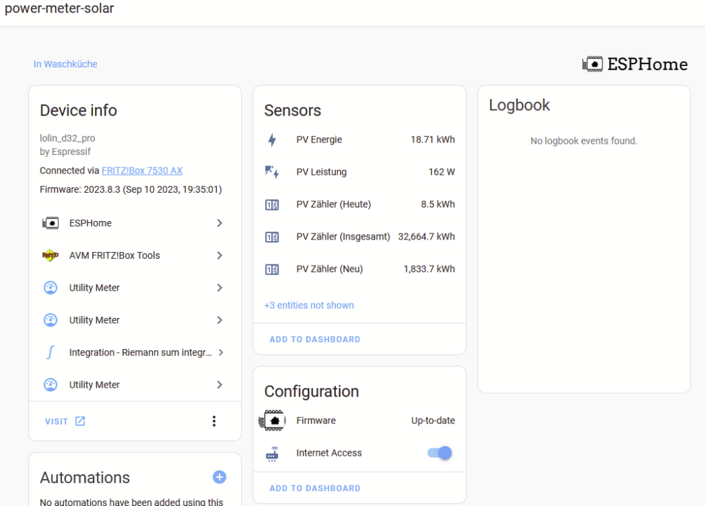 ESPHome based Electricity Meter for Home Assistant